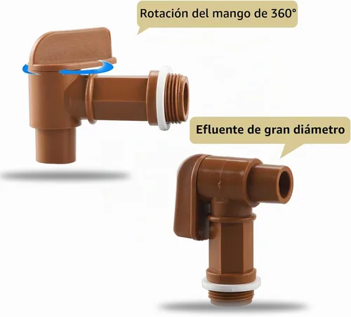 Vista 4 de Grifo de tambor con mango de plástico de 5 galones, grifo de barril para tambor de aceite o recipiente de agua de plástico o acero de 3/4 pulgadas