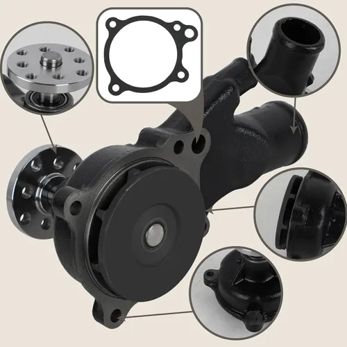 Vista 4 de 65142A1 Bomba de agua de circulación marina apta para Volvo Penta MerCruiser OMC GM Sierra 2.5L 3.0L 4.0L Reemplaza# 3854017 984360 814755 18-3575