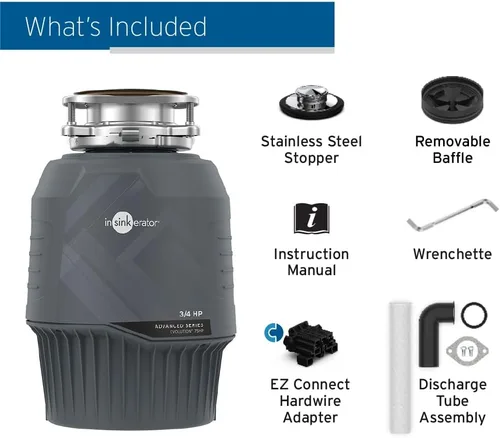Vista 8 de InSinkErator EVOLUTION 0.75HP 3/4 HP, Advanced Series EZ Connect - Eliminación de basura de alimentación continua para alimentos y residuos