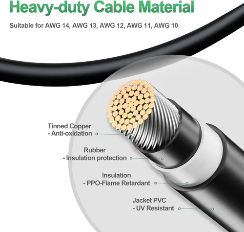 Vista 3 de OYMSAE Conectores solares 30A - Kit de cable adaptador paralelo de rama en Y impermeable para panel solar