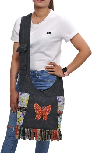 Vista 2 de THE COLLECTION ROYAL Hobo - Bolso cruzado para mujer, bolso bohemio, bolso bohemio, bolso hippie, bolso indie, bolso de tela para mujer