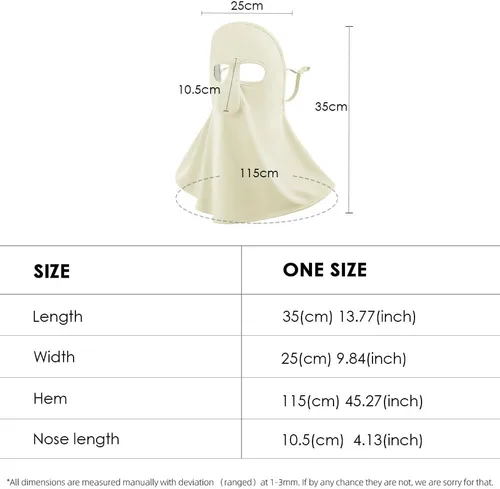 Vista 4 de SLF6M103T - Máscara de protección solar para el cuello, polaina para el cuello, bufanda, pasamontañas, pañuelos de tela con bucles para las orejas
