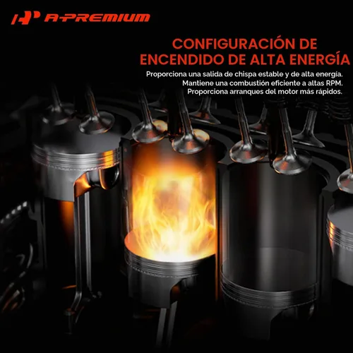 Vista 3 de A-Premium - Paquete de 2 bobinas de encendido y 4 bujías de iridio