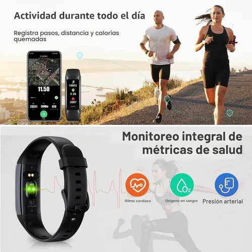 Vista 3 de Rastreador de actividad física con contador de pasos/calorías/cronómetro, rastreador de actividad, monitor de salud con monitor de frecuencia