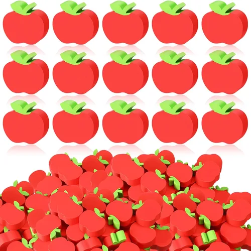 Vista 8 de 60 mini borradores de manzana para niños, regalos de bienvenida a la escuela, para contar en el aula, manipulativos de matemáticas, suministros