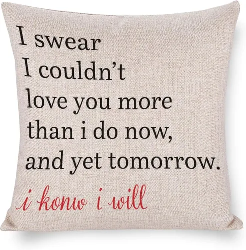 Vista 8 de Valentine Pillow Cases for Home Decor I Just Really Really Love You Throw Pillow Cover with Zipper Farmhouse Cushion Cover Cases 16"x16" Romantic