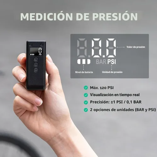 Vista 2 de CYCPLUS Bomba de bicicleta AS2PRO + GPS Bike Computer G1