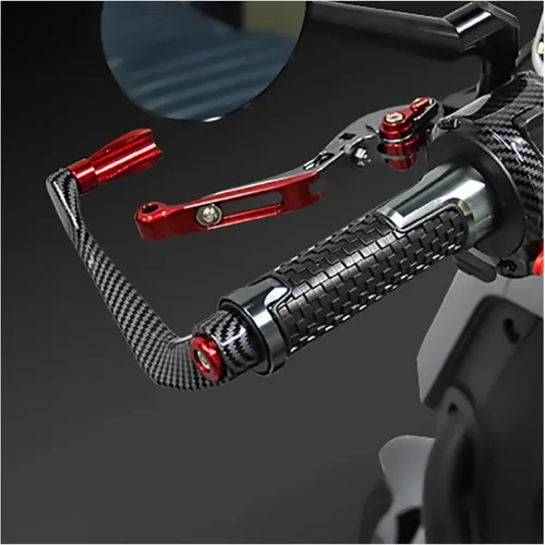 Vista 3 de Motocicleta para FZ 1 6 6N 6S 6R FZ07 FZ08 FZ09 FZ10 FZ16 FZ25 Agarres de manillar Freno Extremo Palanca de Embrague Protección (Color : Rojo)