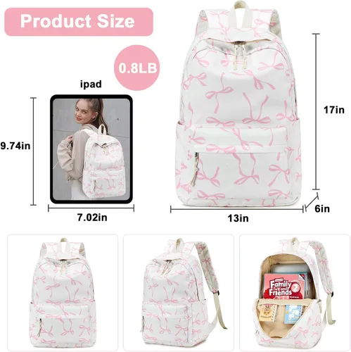 Vista 92 de Bluboon Juego de mochila para adolescentes, mochila escolar para niñas, lonchera y lápices, bolsas para estudiantes, 3 en 1