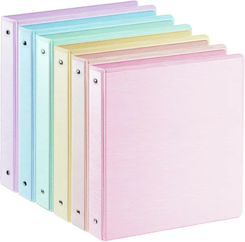 Vista 12 de Carpeta de 3 anillos de 1 pulgada con 2 bolsillos interiores, carpetas básicas de 1 pulgada con capacidad para papel de tamaño carta estadounidense