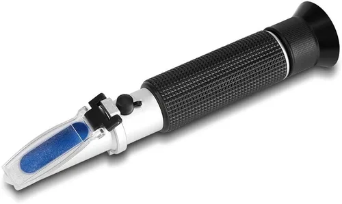 Vista 3 de Medidor refractómetro, profesional de mano de alcohol 0-80% prueba refractómetro probador hidrómetro con función de compensación automática