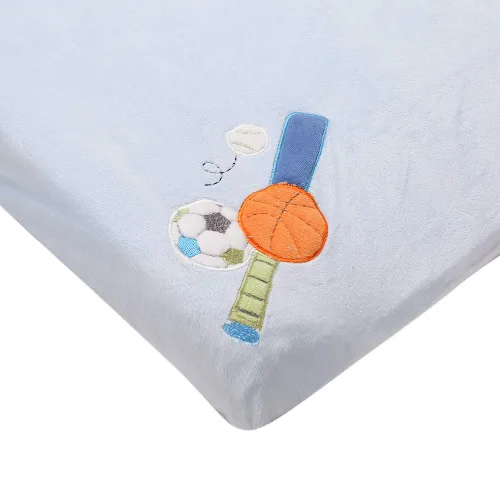 Vista 3 de Juego de 4 piezas de ropa de cama de cuna deportiva marrón (funda para cambiador de pañales)