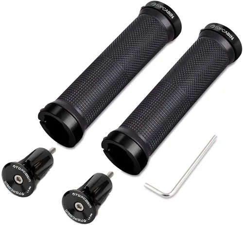 Vista 14 de TOPCABIN - Puños de manillar de bicicleta de doble bloqueo - Puños de goma cómodos para BMX y bicicleta de montaña