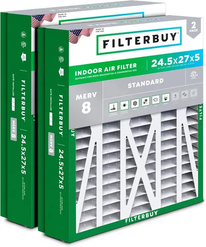 Vista 21 de Filterbuy 10x17x2 Filtro de aire MERV 8 Defensa Esencial contra el Polvo y las Alergias (2 unidades), Filtros exteriores plegados electrostáticos