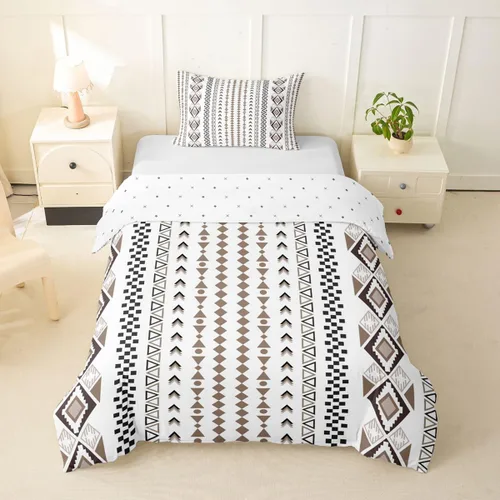 Vista 46 de Erosebridal Bohemian Duvet Cover Twin Country Southwestern Comforter Cover for Kids Teens Boho Aztec Arrows Diamond Bedding Set Black Gray Geometric