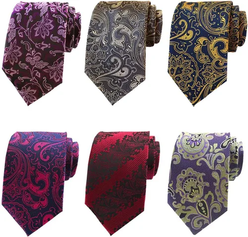 Vista 2 de Adulove Mens Necktie Classic Silk Tie Woven Jacquard Neck Ties 6 PCS