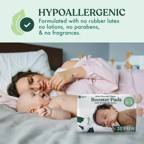 Vista 9 de Naturally Nature Almohadillas elevadoras de pañales con protección contra fugas durante la noche, para mojadores pesados, forros de pañales