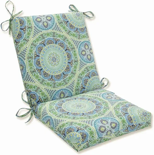 Vista 10 de Pillow Perfect Cojín cuadrado para silla esquinera de 1 pieza con respaldo sólido para interiores y exteriores, con lazos, asiento profundo