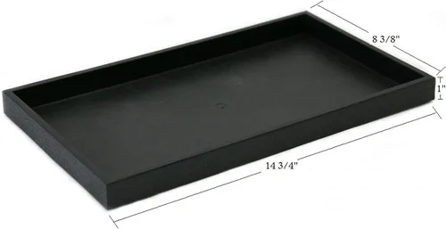 Vista 2 de N N'icePackaging Bandeja de plástico negro de 6 unidades 14.75 x 8.25 x 1 pulgada Para