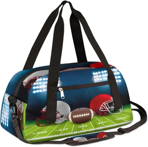 Vista 2 de Bolsas de lona para niños y niñas, adolescentes, bolsa de gimnasio deportiva para fines de semana, viajes, gimnasia, baile, ballet, casco de fútbol