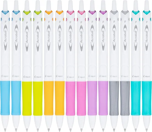 Vista 12 de Bolígrafo retráctil de tinta híbrida Acroball, de Pilot , Random Color Accents Paquete de 2