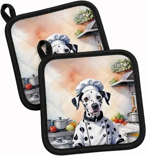 Vista 115 de Caroline's Treasures Coton de Tulear El Chef Par de Agarraderas de Ollas de Cocina Resistentes al Calor Juegos de Agarraderas de Ollas Almohadillas