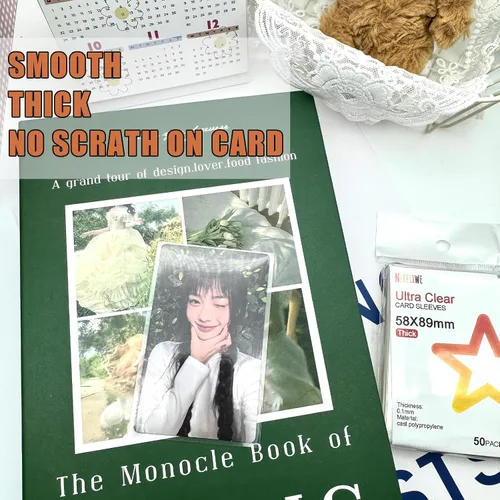 Vista 6 de 300 piezas de fundas para tarjetas fotográficas Kpop, fundas para tarjetas PVC y libres de ácido para tarjetas de intercambio estándar Kpop