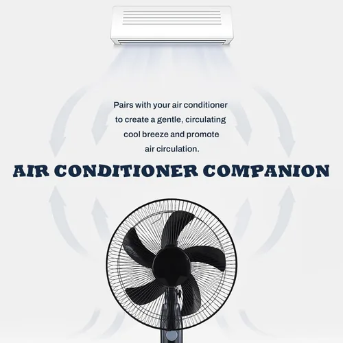 Vista 7 de Ventilador de pedestal accionado solar de 16 pulgadas,Motor DC sin Blanco