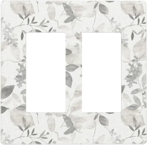 Vista 47 de Placa de Pared en Blanco de 1-Gang Sin Dispositivo Beige Lindo Vintage Boho de los 70s Hongo Fungus Planta Floral Botánica Libélula Interruptor