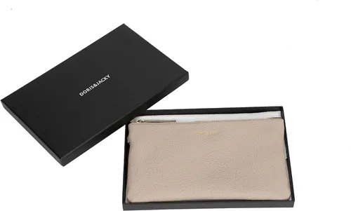 Vista 6 de DORIS&JACKY Bolso de mano pequeño de cuero para mujer, delgado, delgado, de piel de cabra, para teléfono celular, con correa