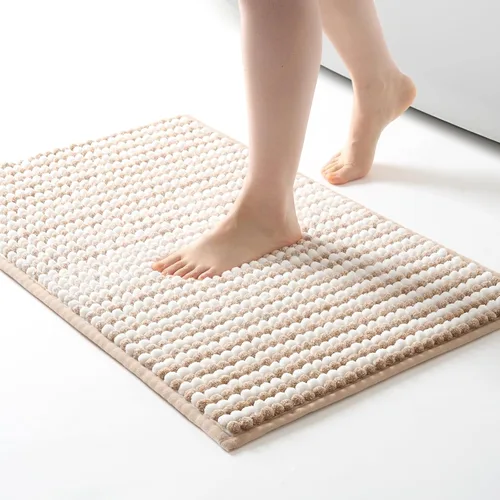 Vista 12 de FRESHMINT Alfombra de baño de felpilla gruesa y grumosa, 17"x24", alfombrilla de baño antideslizante, accesorio decorativo suave, linda alfombrilla