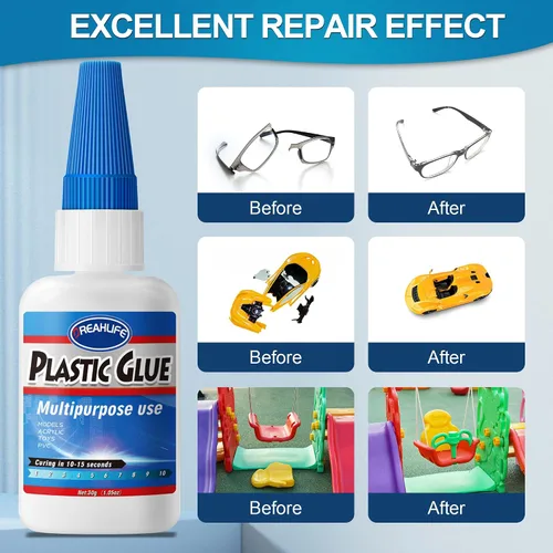 Vista 5 de Súper pegamento para reparación de plástico, 30g de pegamento fuerte para plástico, pegamento resistente para acrílico, PLA, juguetes, automóvil