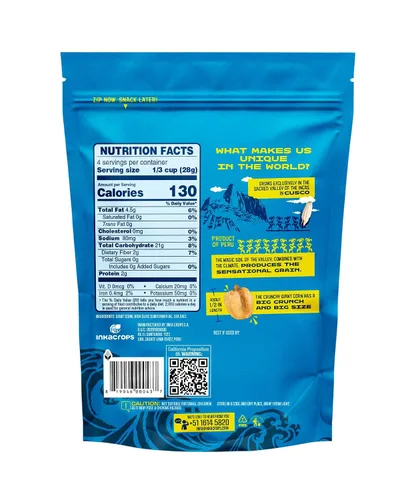 Vista 2 de Inka - Nueces de maíz, maíz gigante tostado sin gluten, sabor original, 4 onzas (paquete de 36)