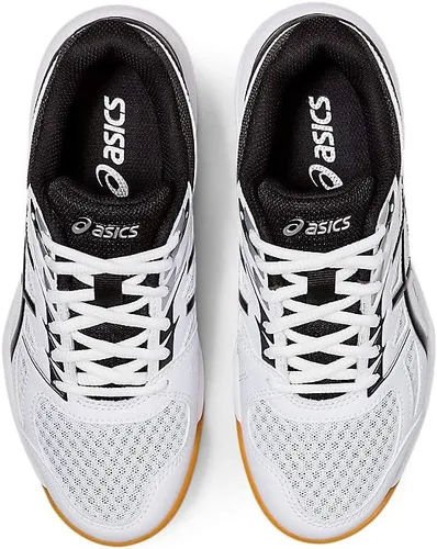 Vista 6 de ASICS Upcourt - Zapatos de voleibol escolares de 4 grados para niños, BlancoNegro