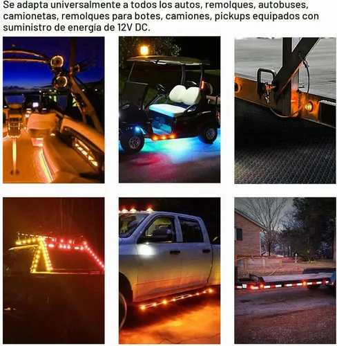 Vista 6 de Luz LED Purishion de 10 x 3/4 pulgadas. Luz redonda para faro delantero y trasero, luz indicadora para camión, coche, remolque, furgoneta, caravana