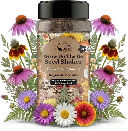 Vista 15 de Mezcla regional de semillas de flores silvestres de GevaGrow (Midwest Wildflowers Mini Shaker)