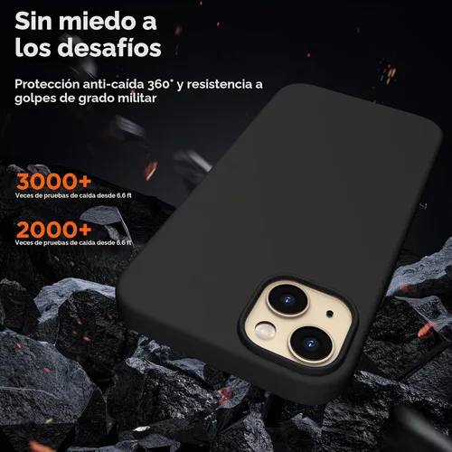 Vista 6 de Funda de silicona diseñada para iPhone 14 Plus, con 2 protectores de pantalla, funda protectora de cuerpo completo a prueba de golpes, funda delgada