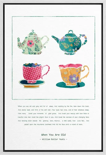 Vista 44 de SIGNWIN Lienzo enmarcado para pared, arte ornamental de neón fino, tazas de té, comida y bebida, ilustraciones culturales, arte moderno, elegante