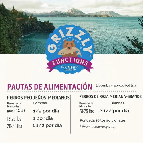 Vista 6 de Grizzly Wild - Suplemento antioxidante natural de aceite de krill antártico para perros, 8 onzas