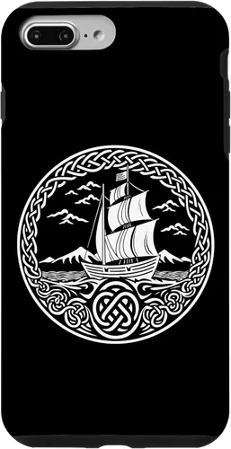 Vista 12 de Funda para iPhone 11 Pro Max Ship Sailing de mitología nórdica con nudos celtas