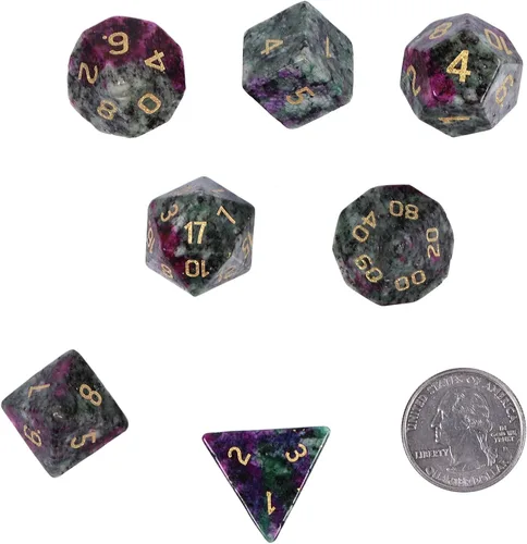 Vista 4 de Nupuyai Juego de dados poliédricos D&D de cristal curativo con caja para Calabozos y Dragones, 14 dados de mesa para RPG MTG Roleplaying, cuarzo