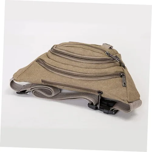 Vista 8 de BESPORTBLE Riñonera de lona de moda Riñonera unisex Riñonera ajustable Riñonera de moda Riñonera, Caqui, Centímetro