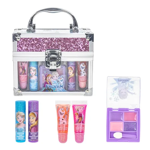 Vista 9 de Barbie - Juego de maquillaje para niños en mini estuche de tren, seguro para niñas a partir de 3 años