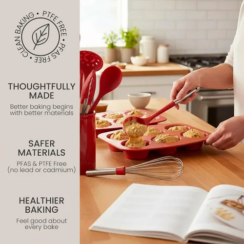 Vista 5 de Larder & Vine Juego de 8 utensilios para hornear Juego de hornear antiadherente con acabado cerámico Productos esenciales para hornear sin PFAS