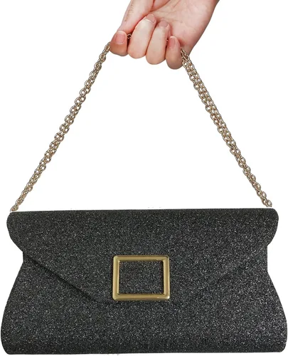 Vista 5 de sioglam Bolso de mano de noche con purpurina para mujeres y niñas, bolsa de baile de graduación, cóctel, fiesta, boda, noche