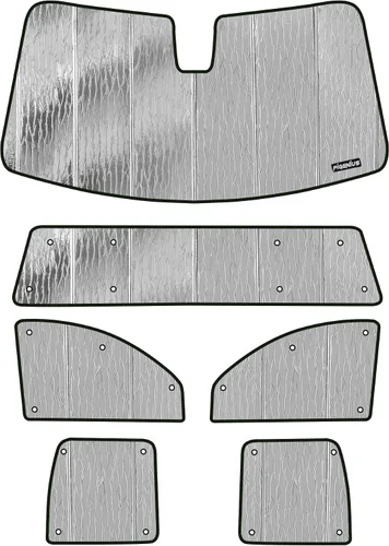 Vista 12 de Pigenius Combo de parasol para parabrisas y portón trasero para Chevy Silverado/GMC Sierra 1500/2500/3500 HD 2014-2018 Crew Cab, reversible