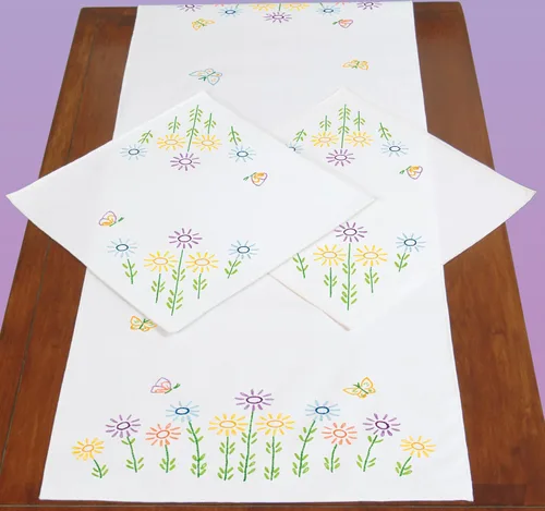 Vista 2 de Jack Dempsey - Pañuelo y tapices estampados Perle Edge-Field Of Flowers -448 928