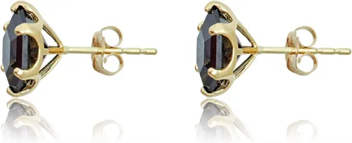 Vista 2 de AVORA Aretes hexagonales de ónix genuino de oro amarillo de 10 quilates de 0.315 in, Oro amarillo, Ónix