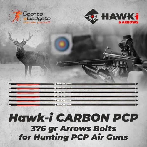Vista 6 de Hawk-i Flecha de carbono PCP 13.26 oz flechas pernos para caza PCP armas de aire o ballestas