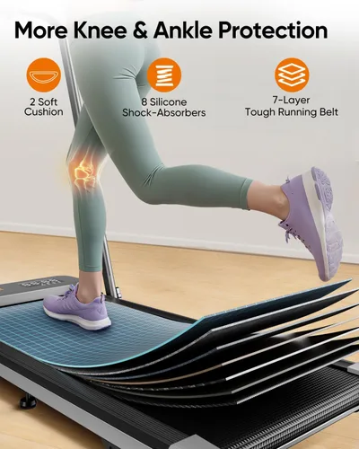 Vista 6 de Acezoe Walking pad Treadmill with Incline & Handle Bar, Folding Treadmill for Home Small Spaces, Compact Portable Under Desk Treadmill,Dual LED